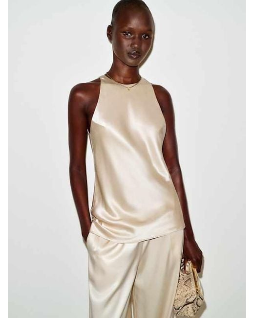 Reformation Natural Saskia Silk Top 0