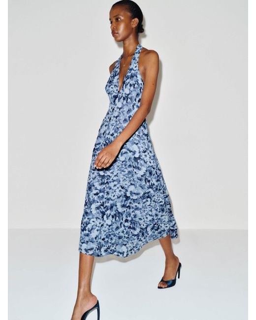 Reformation Blue Bertha Dress 4