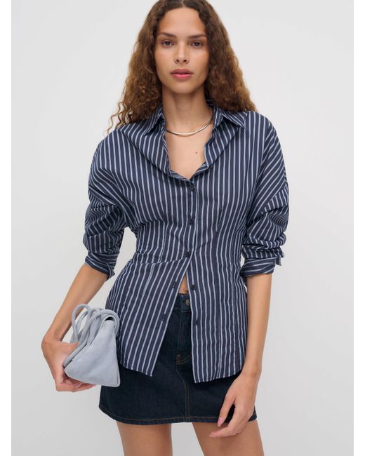 Reformation Blue Vanta Shirt 0