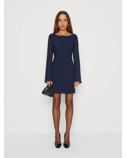 Reformation Esra Mini Dress in Blue | Lyst Reformation Esra Mini Dress in Blue | Lyst