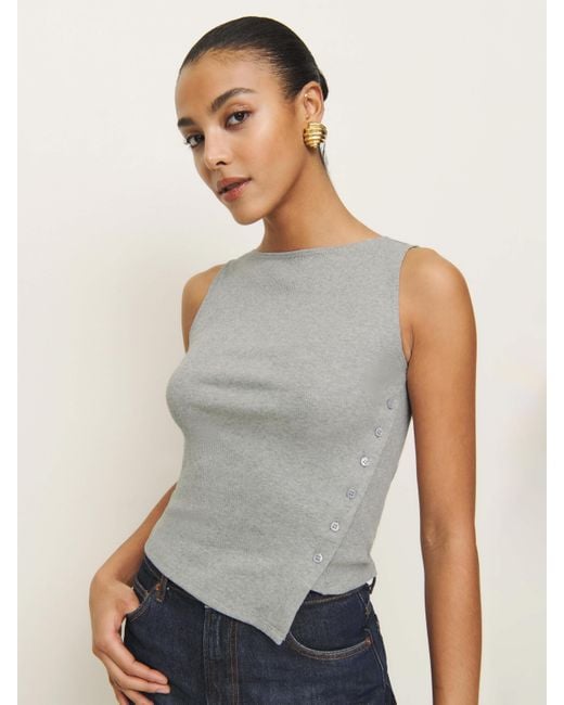 Reformation Gray Hudson Knit Top