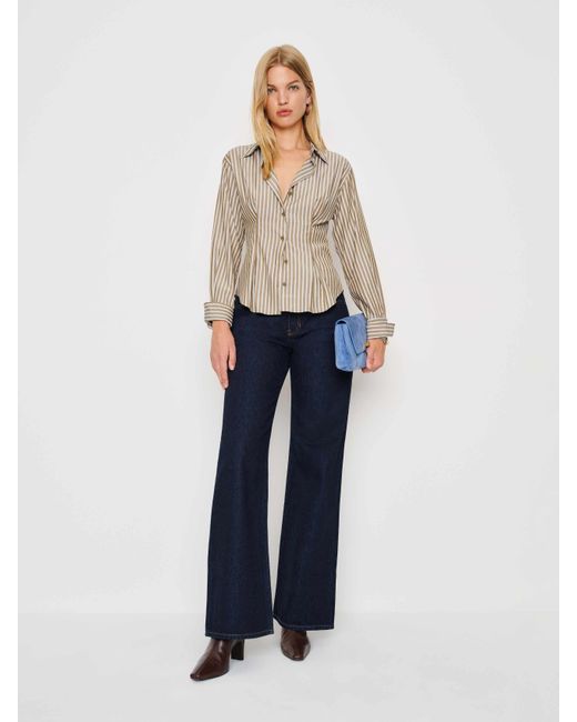 Reformation Blue Becker Shirt 0