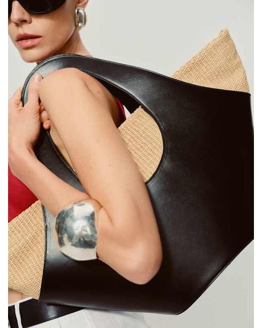 Reformation Blue Siena Top Handle Tote