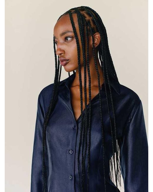 Reformation Blue Nico Shirt 6