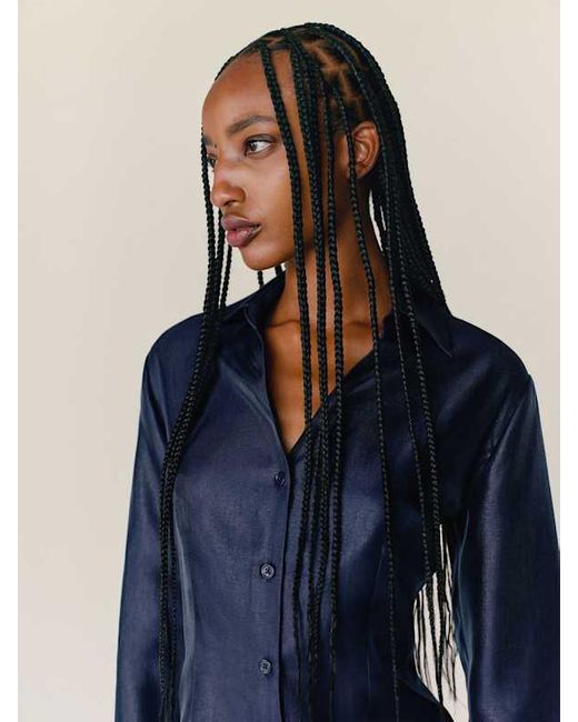 Reformation Blue Nico Shirt