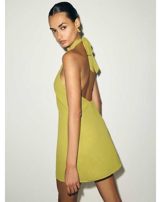 reformation yellow halter dress Reformation Silk Yellow Halter Dress by Reformation