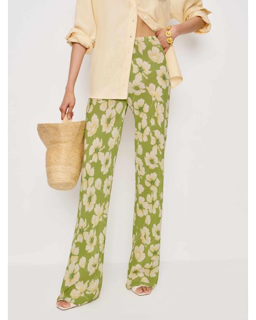 Reformation Yellow Gale Sheer Mid Rise Bias Pant