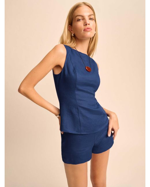 Reformation Blue Eliana Two Piece French 10