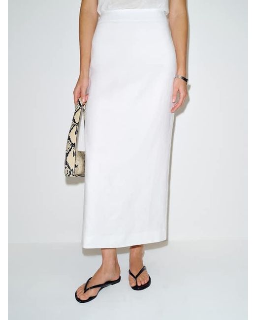 Reformation White Lydia Linen Skirt