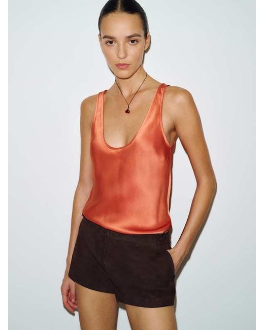 Reformation White Veya Silk Top