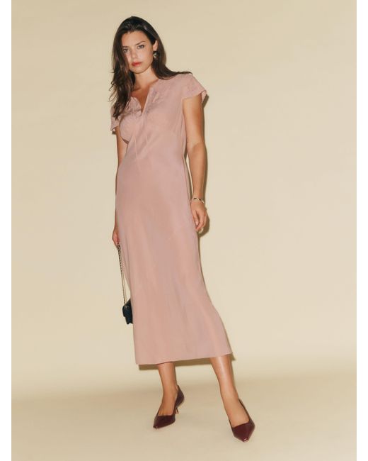 Reformation Natural Lydia Silk Dress