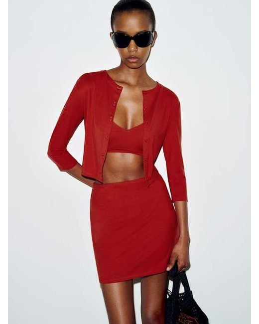 Reformation Red Ava Knit Three Piece