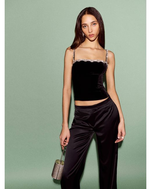Reformation Green Mimi Low Rise Satin Pant