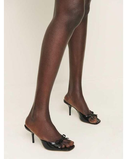 Reformation Blue Clementine Heeled Mule Sandal Patent 5