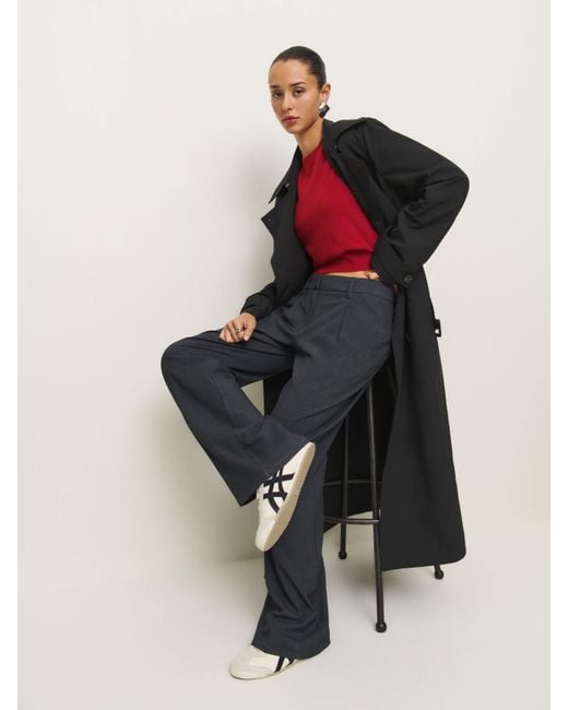Reformation Black Matteo Trench Coat
