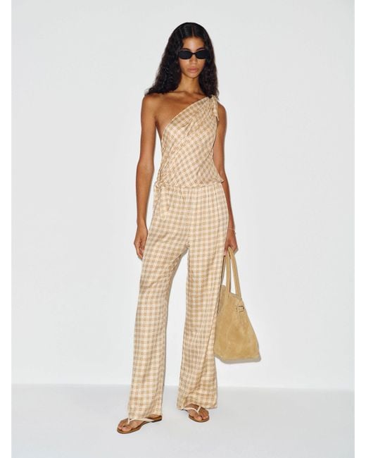 Reformation Natural Jenni Silk Twill Jumpsuit