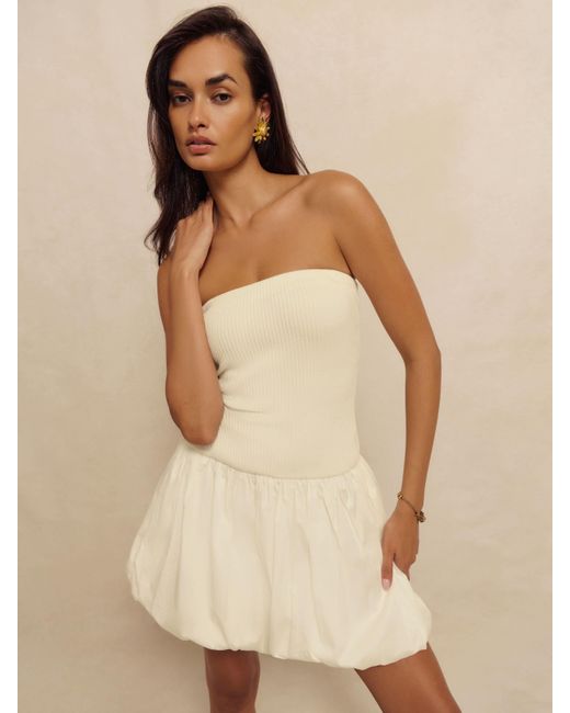 Reformation Natural Margot Cotton Mini Dress