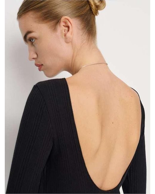 delphina knit dress reformation Reformation Delphina Knit Midi Dress - Black