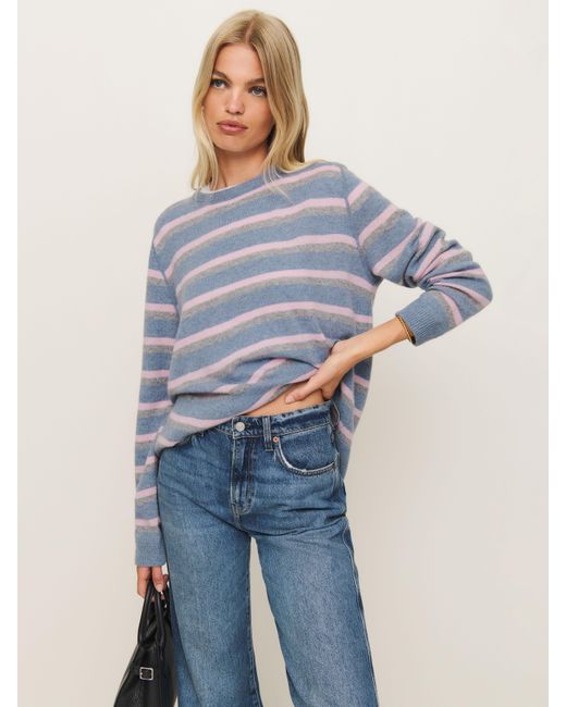 Reformation Blue Cashmere Boyfriend Sweater