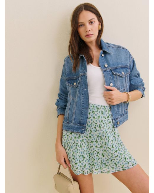 Reformation Blue Brandy Skirt