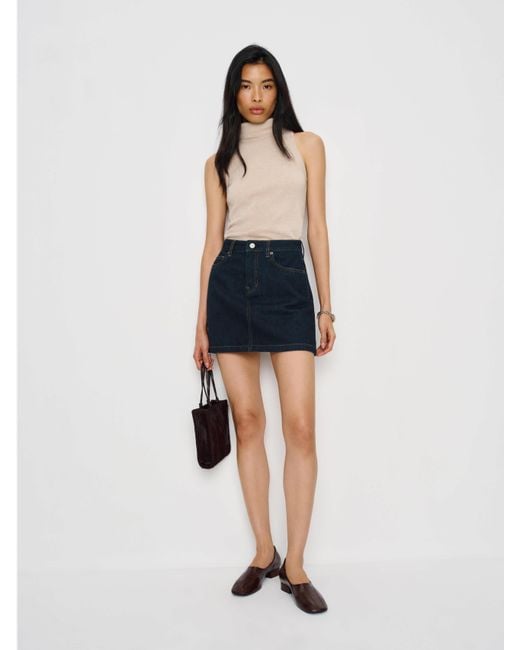 Reformation Blue Rue High Rise Denim Mini Skirt
