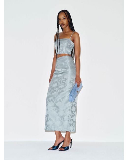 Reformation Blue Nima Two Piece Cornflower Jacquard 4