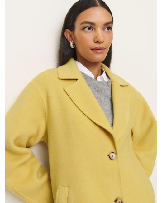 Reformation Yellow Wyatt Double-Faced Coat