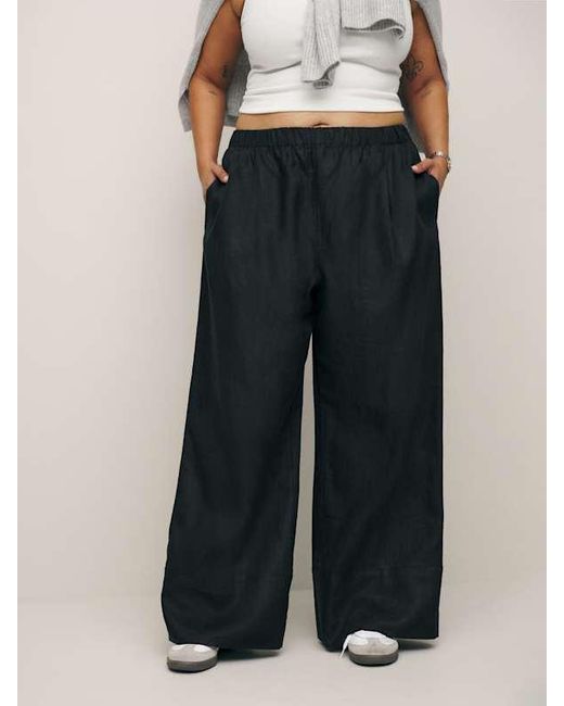 Reformation White Fernando Linen Wide Leg Pant Es