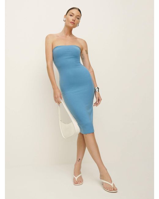Reformation Blue Etta Knit Dress