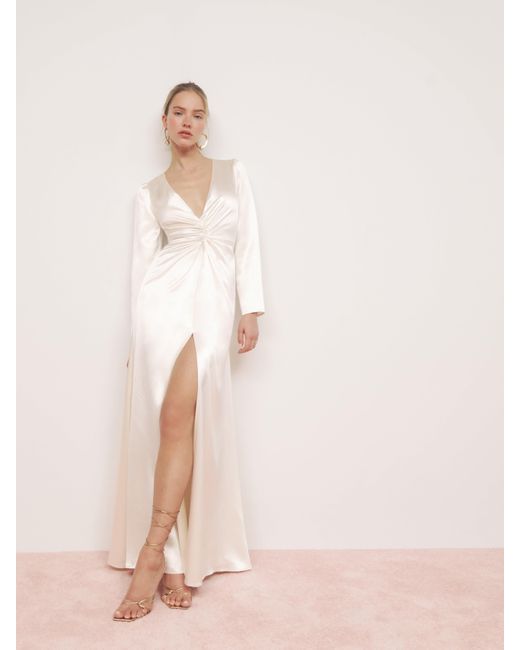 reformation delphi silk dress Reformation Delphi Silk Dress in White