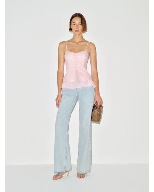 Reformation White Colette Linen Top 0