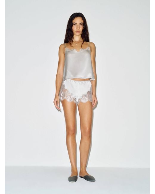 Reformation White Daisy Silk Sleep Set