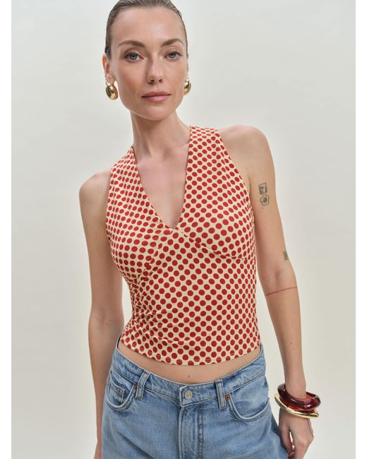 Reformation Red Bowie Knit Top