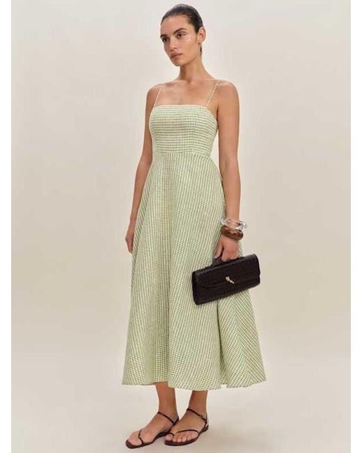 Reformation Monette Linen Dress 10 in Green | Lyst Reformation Monette Linen Dress 10 in Green | Lyst