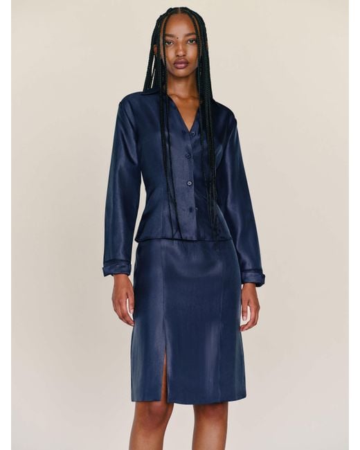 Reformation Blue Nico Shirt 6