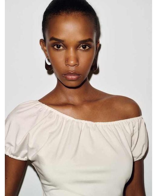 Reformation Natural Sabrina Knit Top