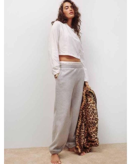 Reformation White Cropped Oversized Longsleeve Tee