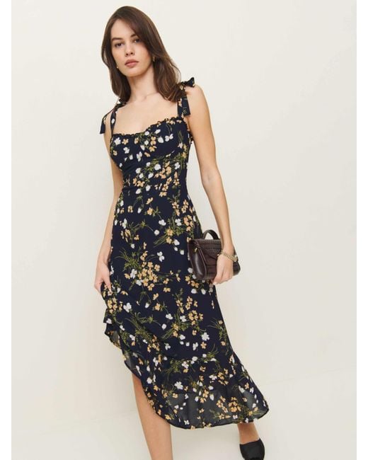 reformation nikita midi dress Reformation Nikita Midi Dress In Olympia