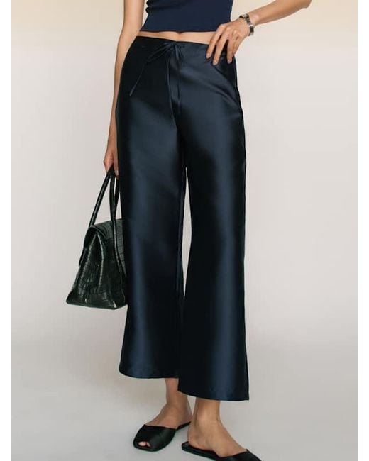 Reformation Blue Olina Cropped Pant