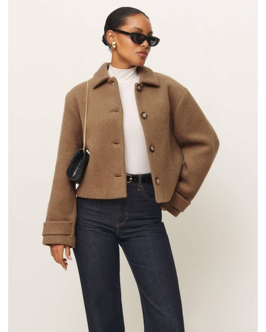 Reformation Blue Enzo Jacket