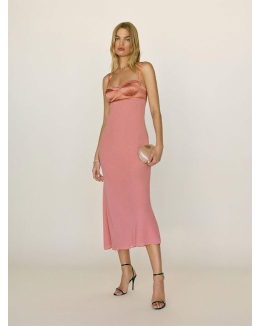 Reformation Pink Breanne Dress Lace 0