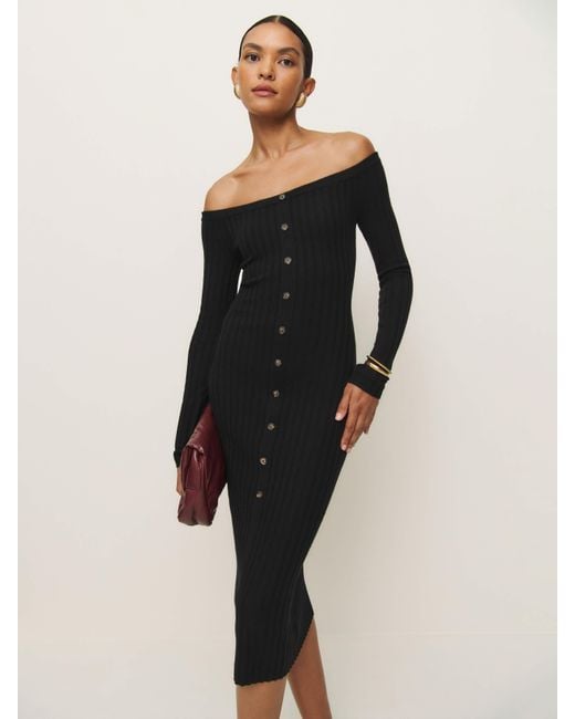 Reformation Black Nara Cashmere Sweater Dress