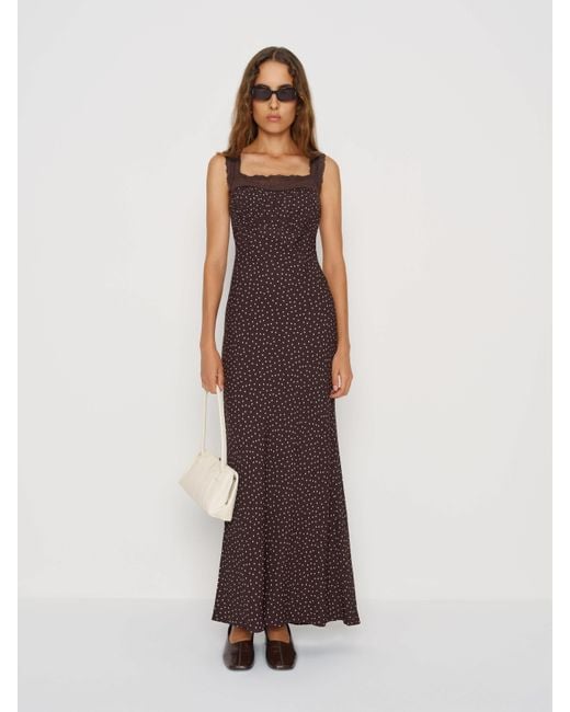 Reformation Brown Bobbie Dress Lace