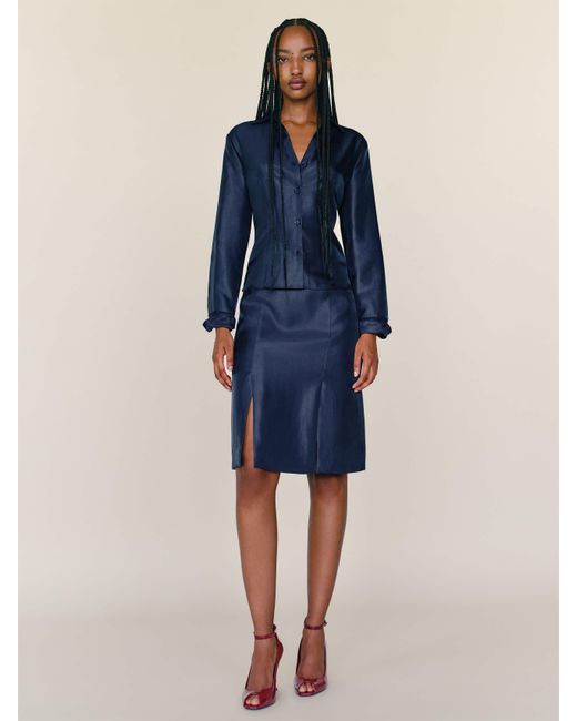 Reformation Blue Victoria Skirt 6