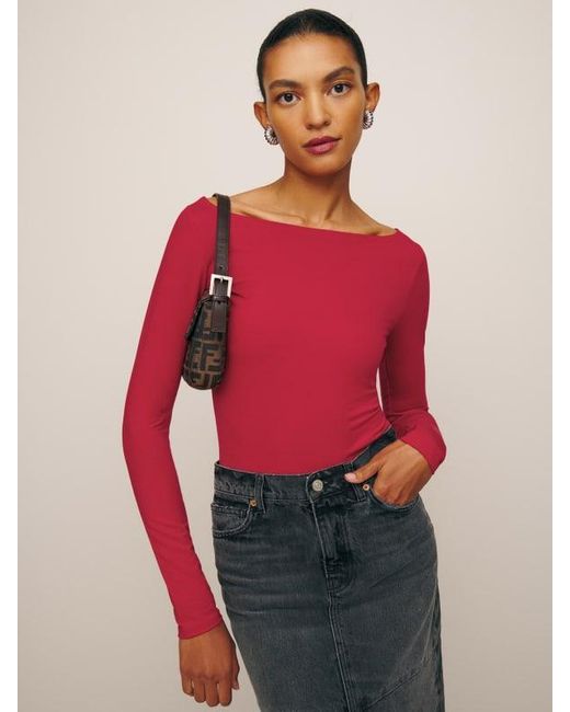Reformation Red Wiley Knit Top