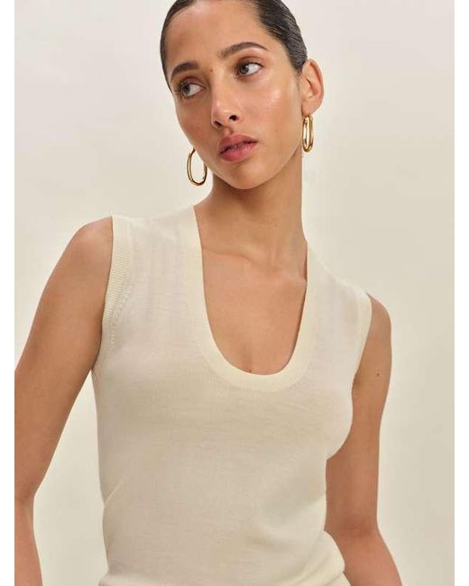 Reformation Blue Marta Regenerative Merino Sweater Tank Top