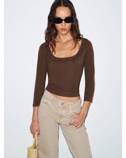 Reformation White Laine Knit Top
