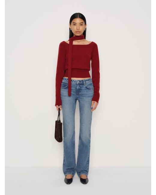 Reformation Red Jade Low Rise Slim Leg Jeans Denim