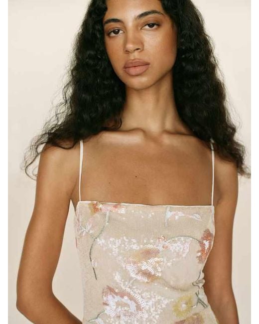 Reformation Natural Frankie Dress Sequin 0