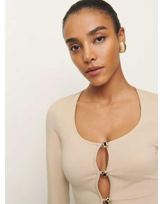 Reformation Natural Owen Knit Top